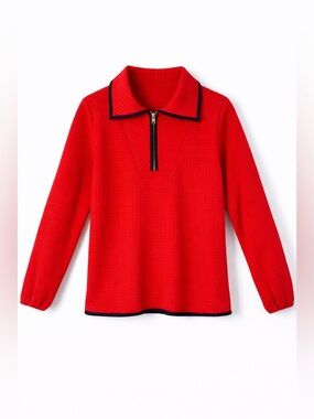 Dudley Stephens Vista Pullover Womens Medium Red Waffle Knit Preppy